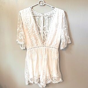 Hony Punch Lace Romper